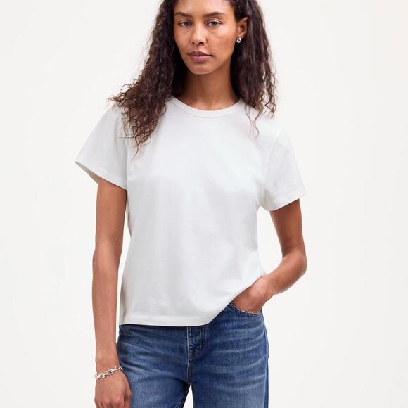 Madewell Size XXS White cotton short sleeve t-shirt  NWT $42 MSRP - Picture 1 of 5